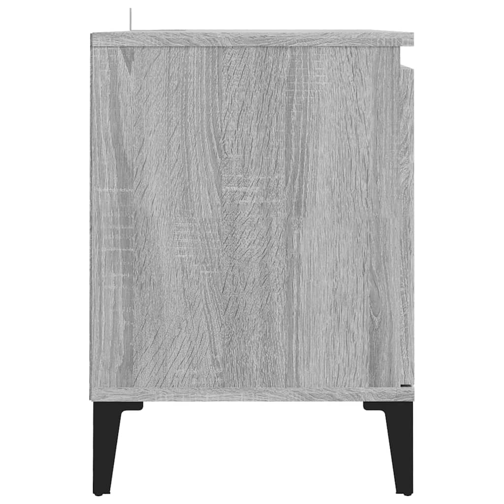 Tv-meubel met metalen poten 103,5x35x50 cm eikenkleurig