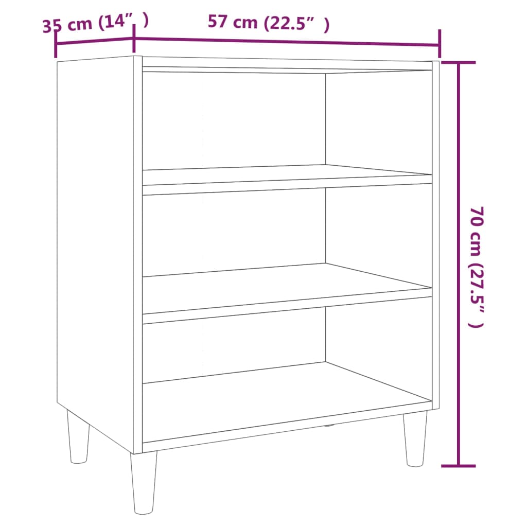 Buffet 57x35x70 cm en bois travaillé