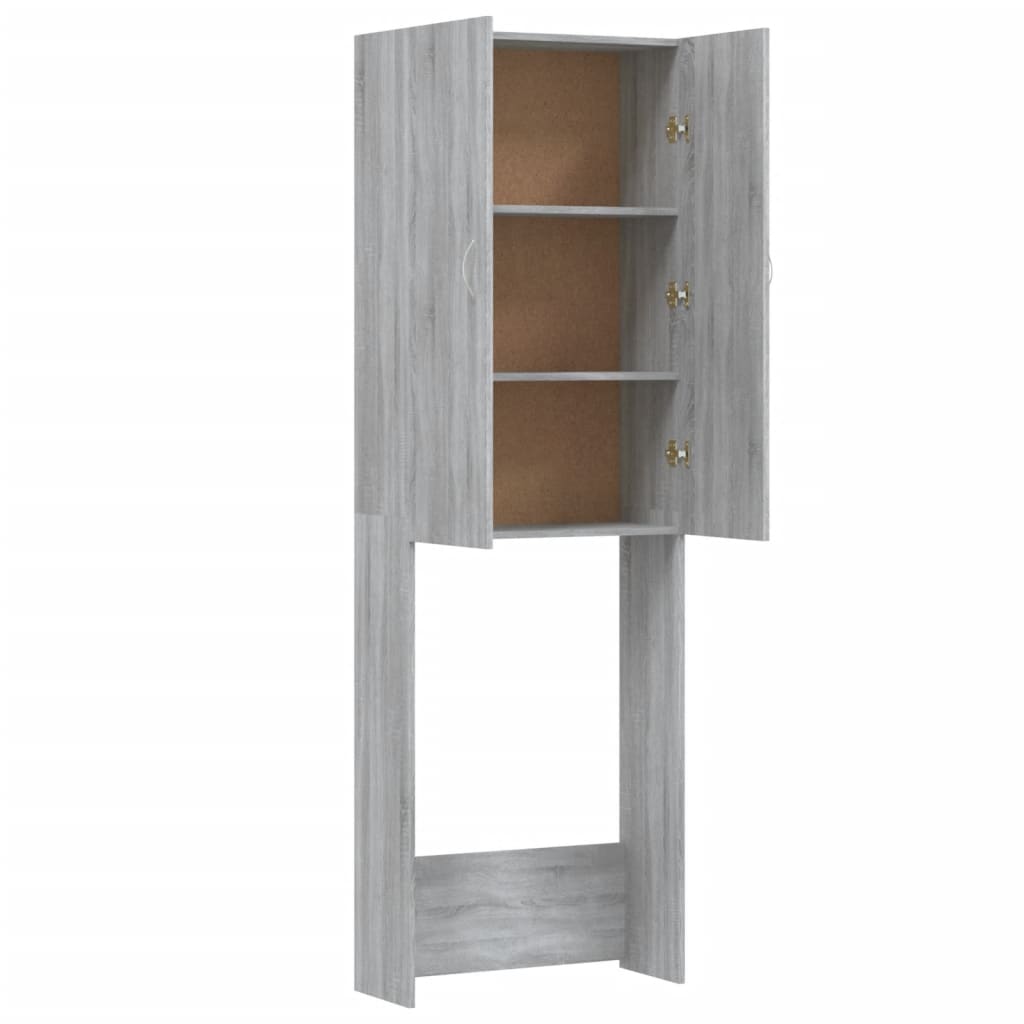 Wasmachinekast 64x25,5x190 cm oud houtkleurig