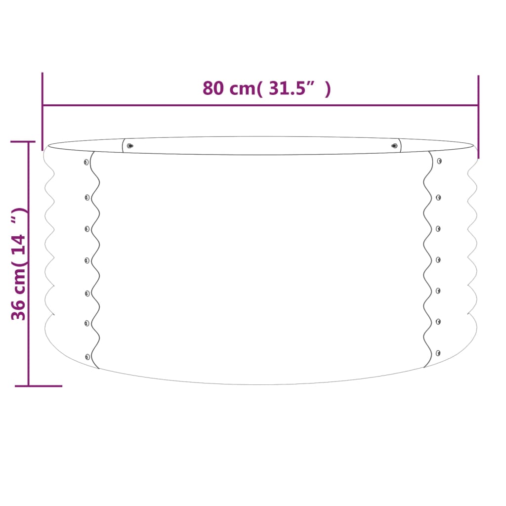 Plantenbak 40x40x68 cm gepoedercoat staal