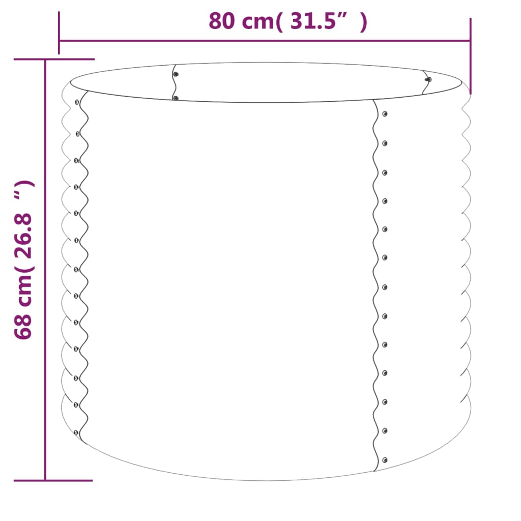 Plantenbak 40x40x36 cm gepoedercoat staal