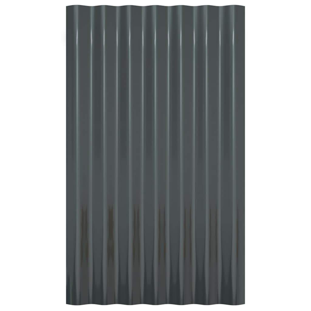 Dakpanelen 36 st 60x36 cm gepoedercoat staal zilverkleurig