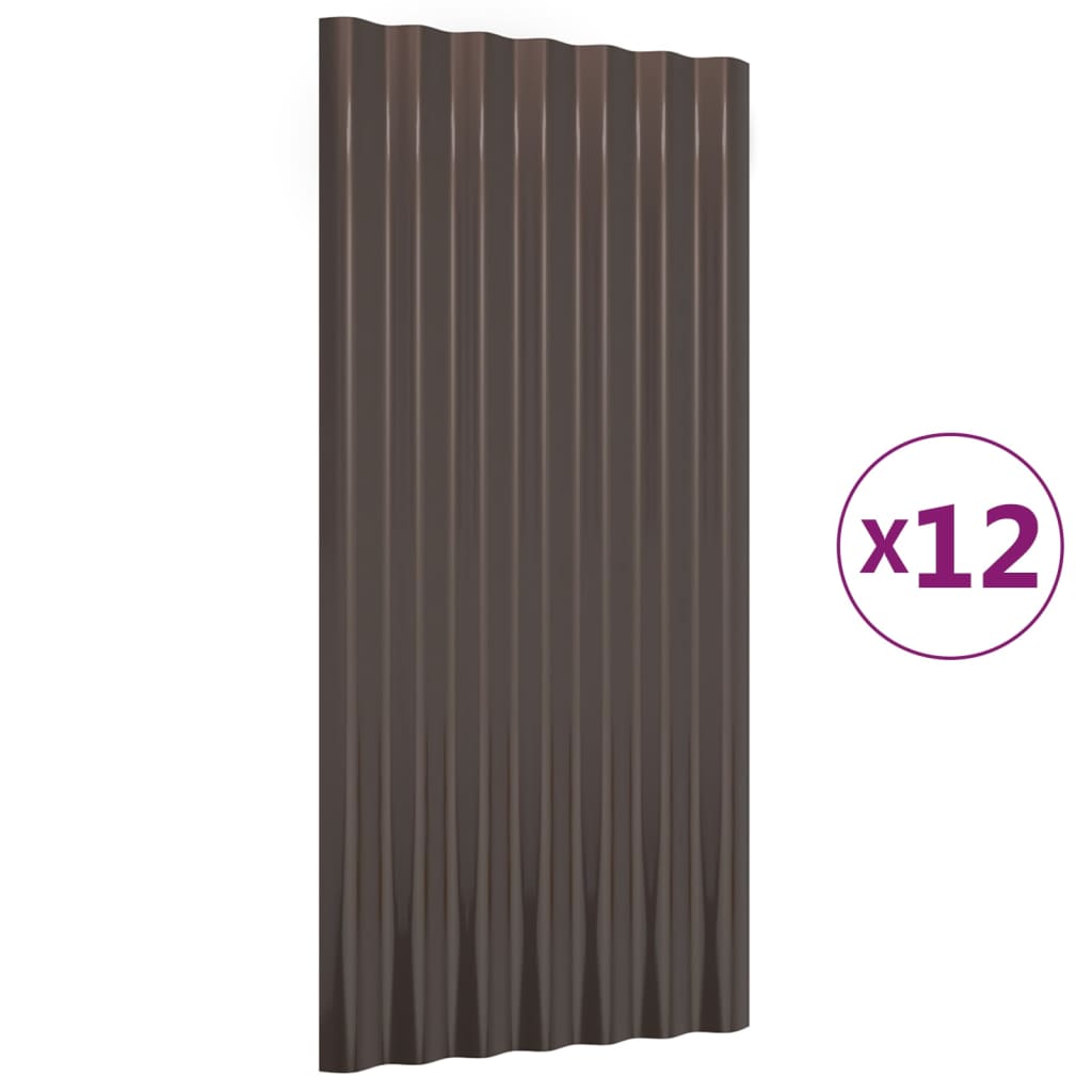 Panneaux de toit 36 ​​pcs 80x36 cm en acier thermolaqué