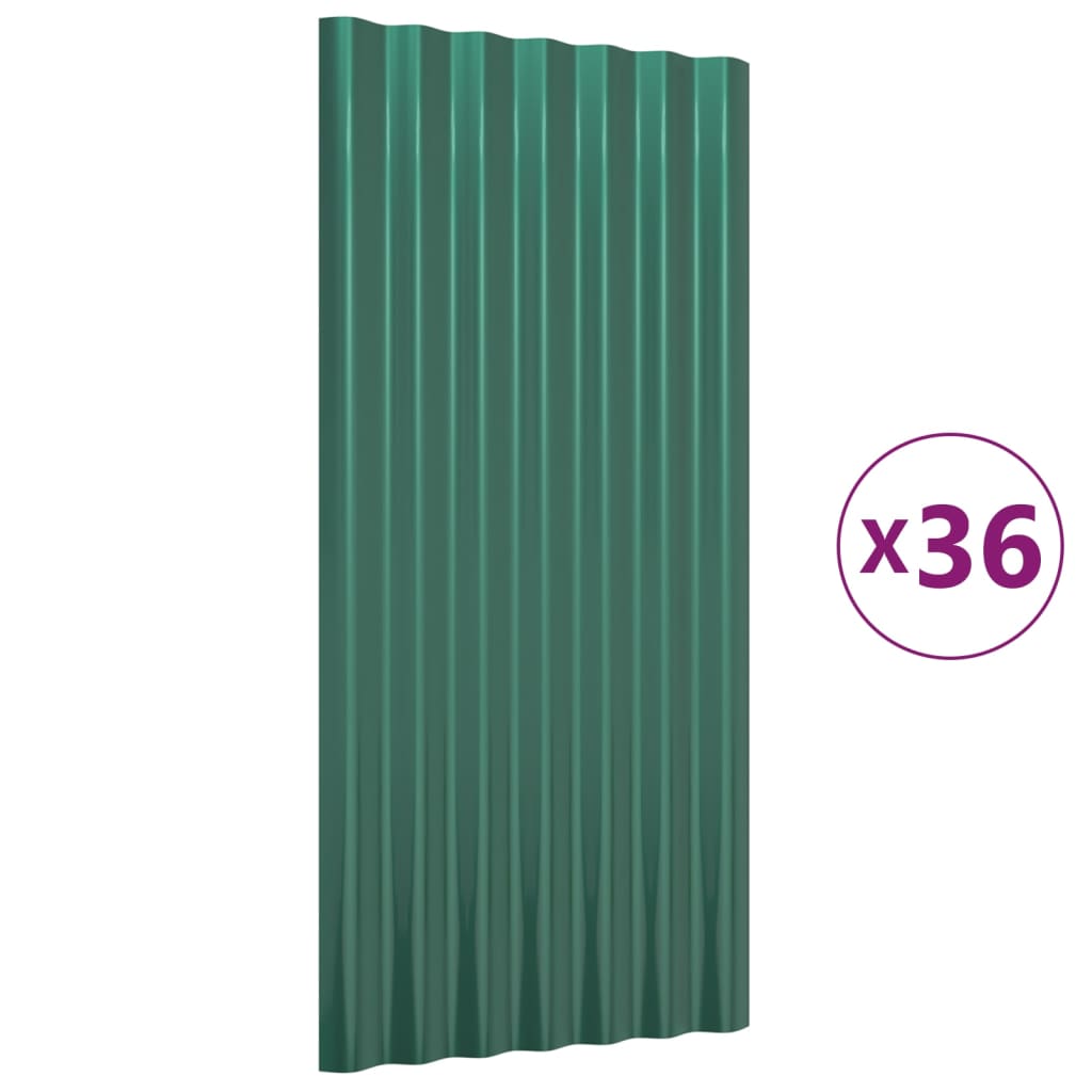 Panneaux de toit 36 ​​pcs 80x36 cm en acier thermolaqué