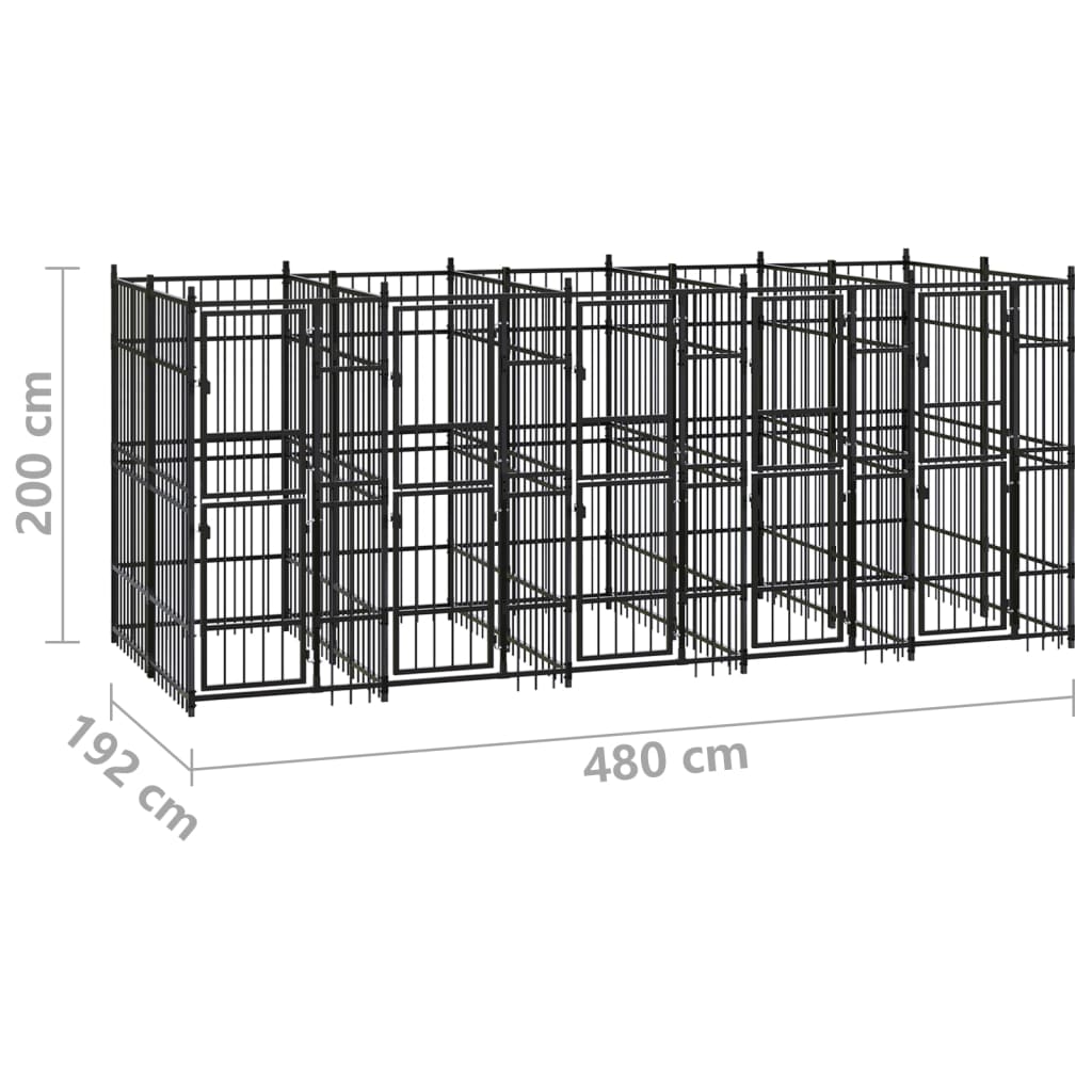 Niche pour chien 18,43 m² en acier