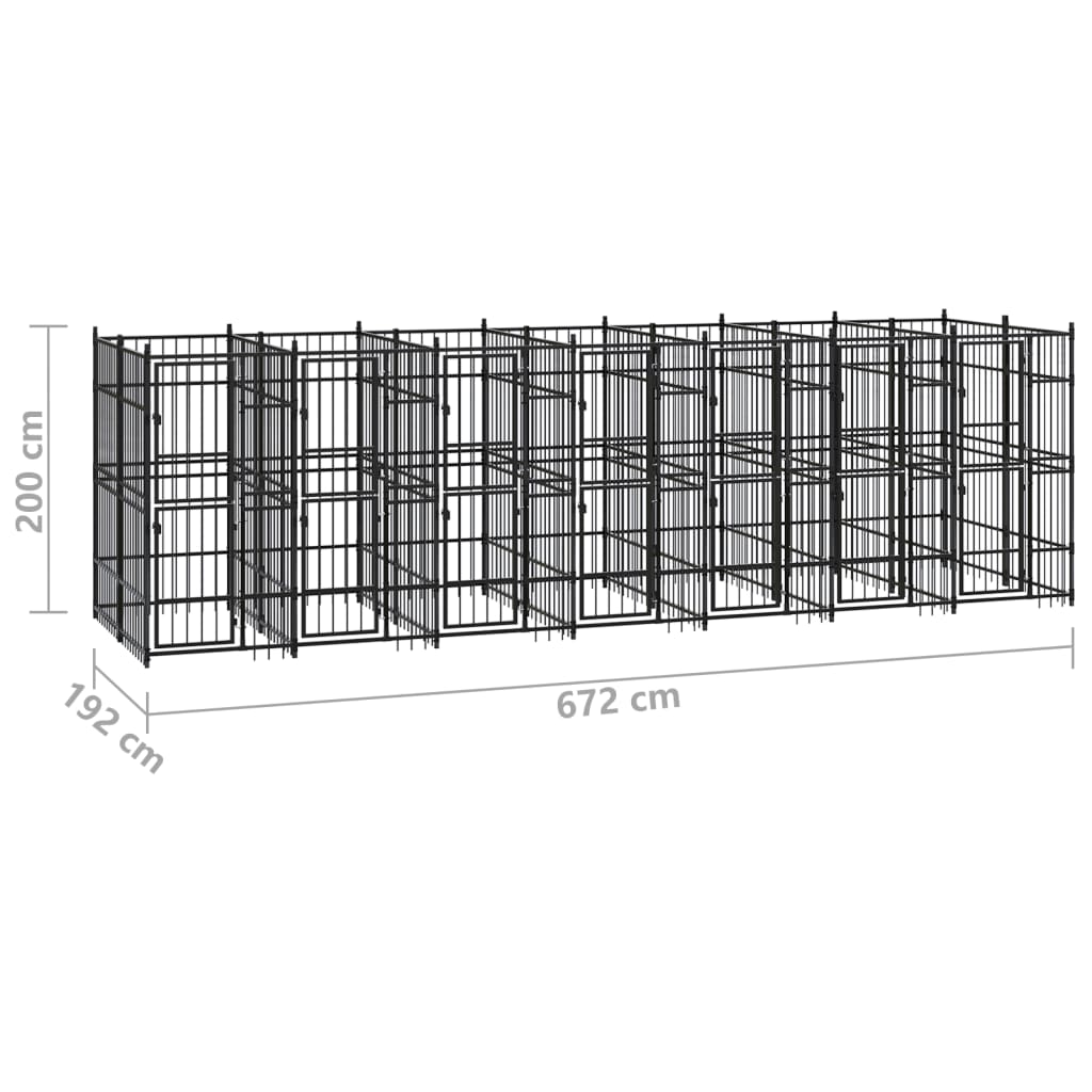 Niche pour chien 18,43 m² en acier