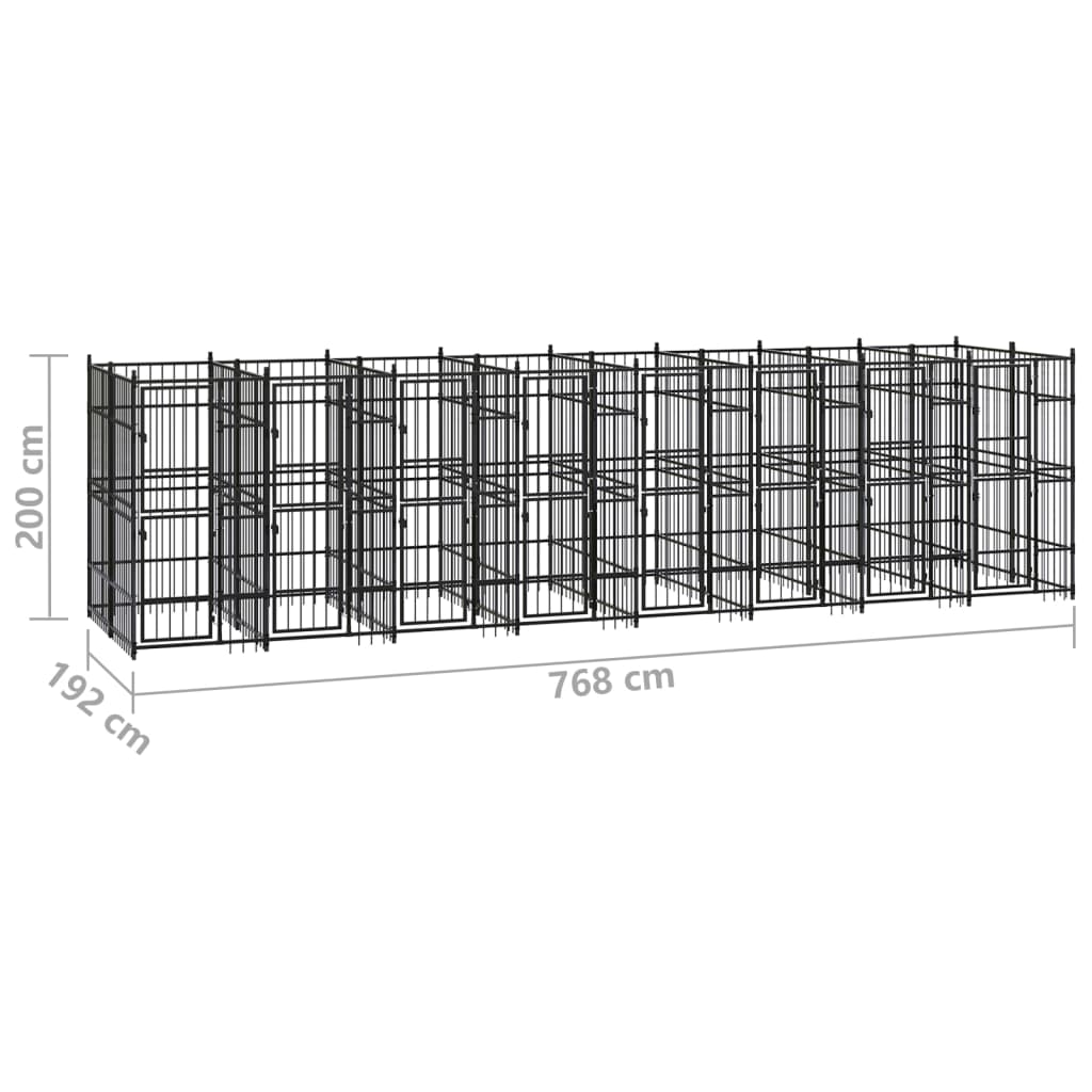 Niche pour chien 18,43 m² en acier