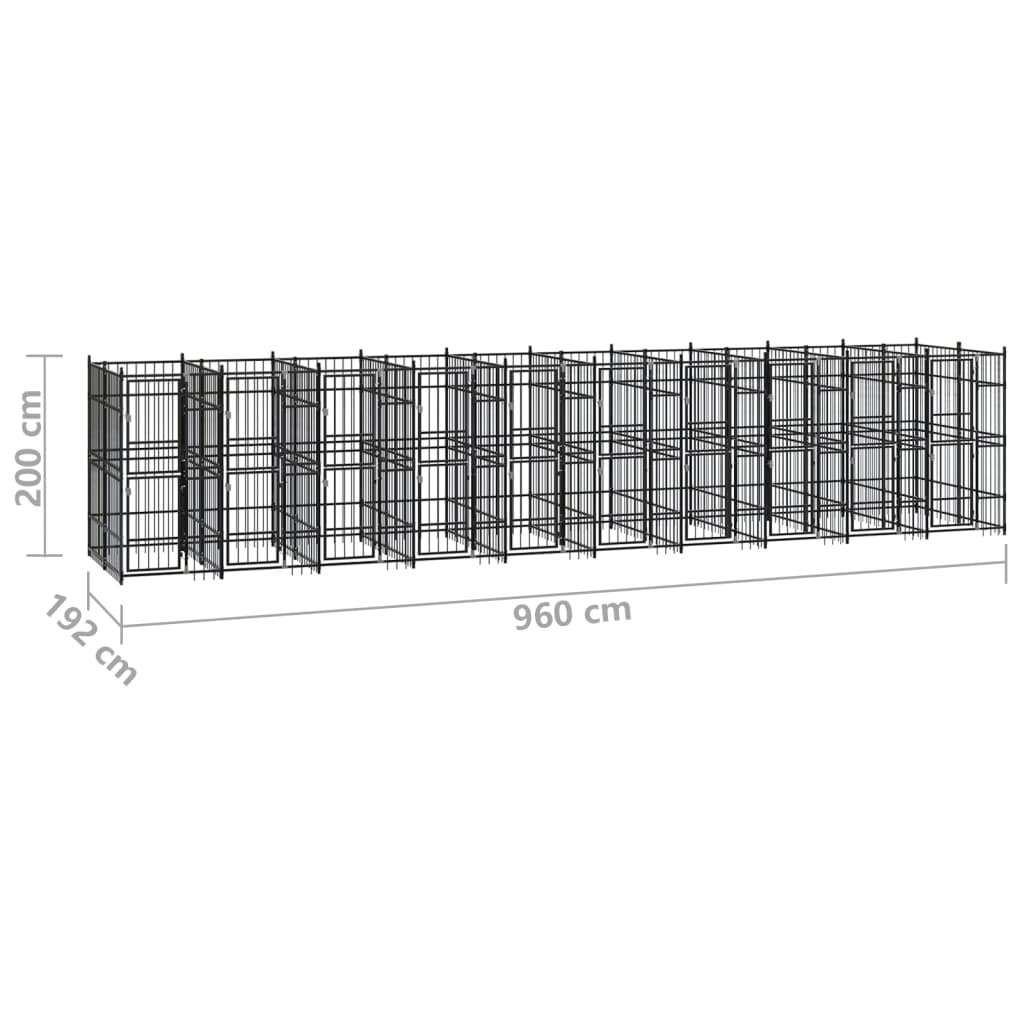 Niche pour chien 18,43 m² en acier