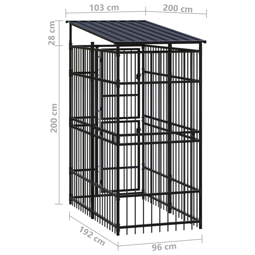 Niche pour chien 18,43 m² en acier