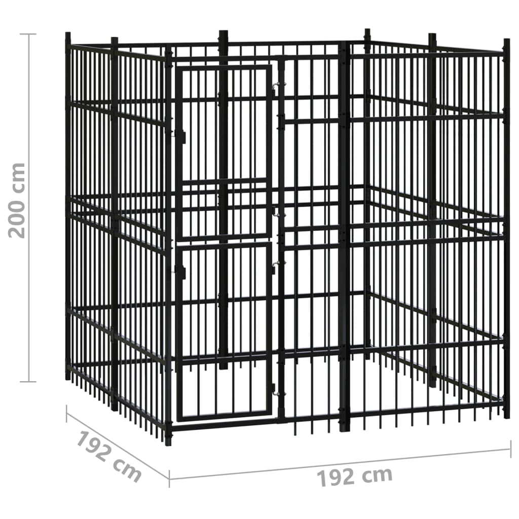 Hondenkennel 18,43 m² staal