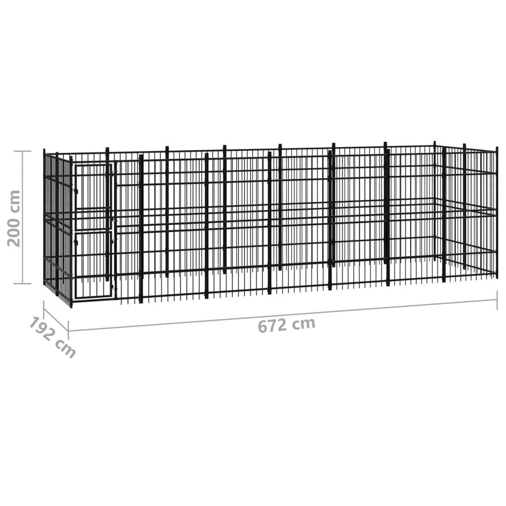 Hondenkennel 18,43 m² staal