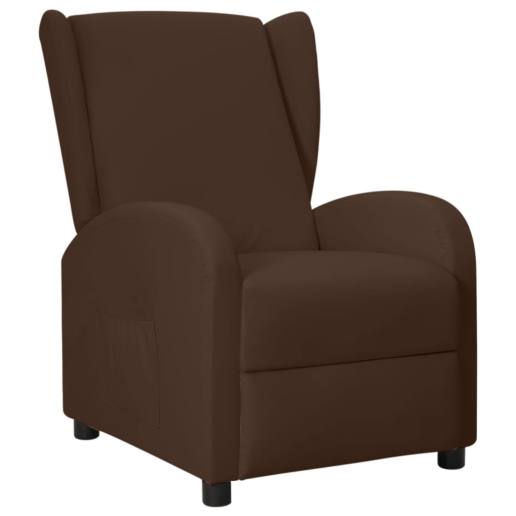 Fauteuil réglable en simili cuir marron