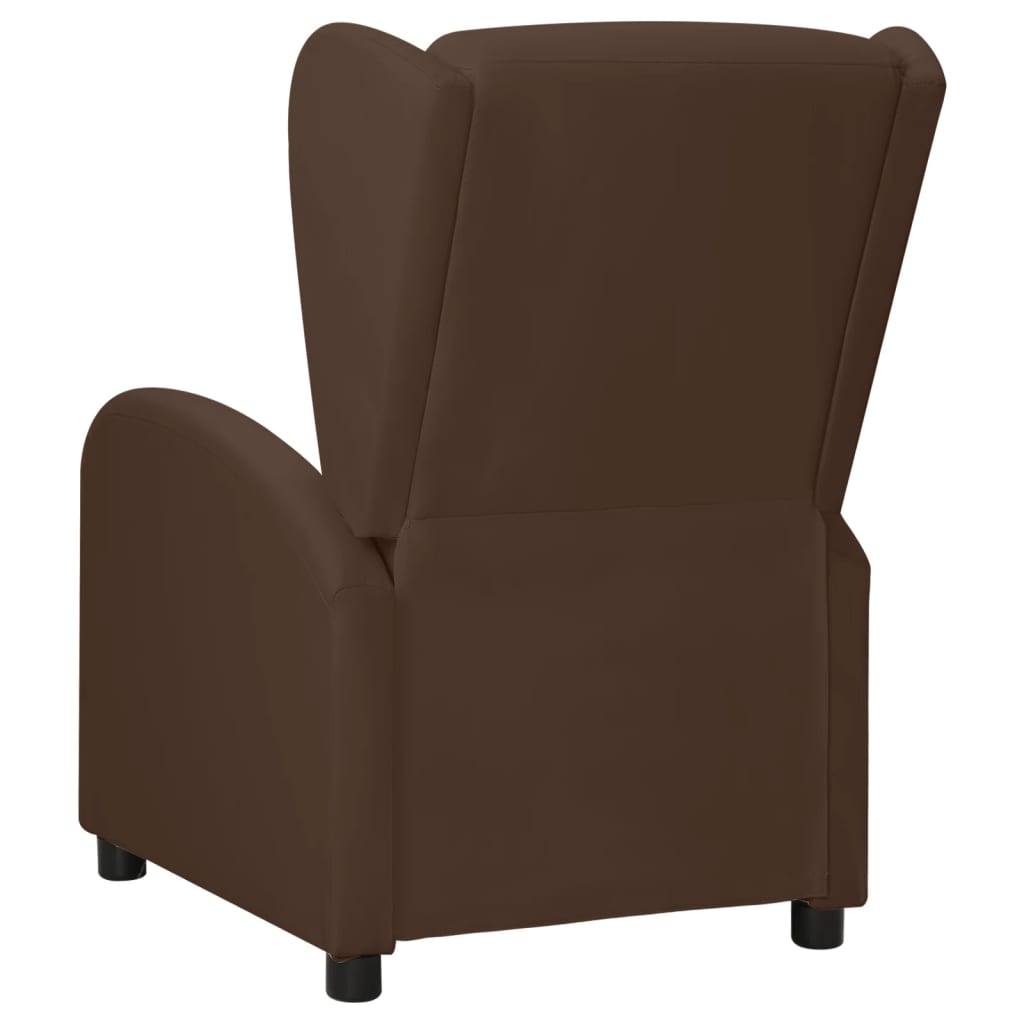 Fauteuil réglable en simili cuir marron