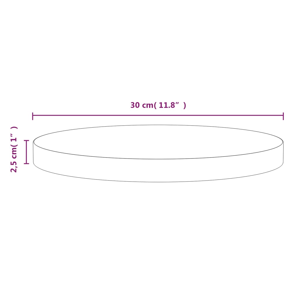 Tafelblad Ø50x2,5 cm massief grenenhout