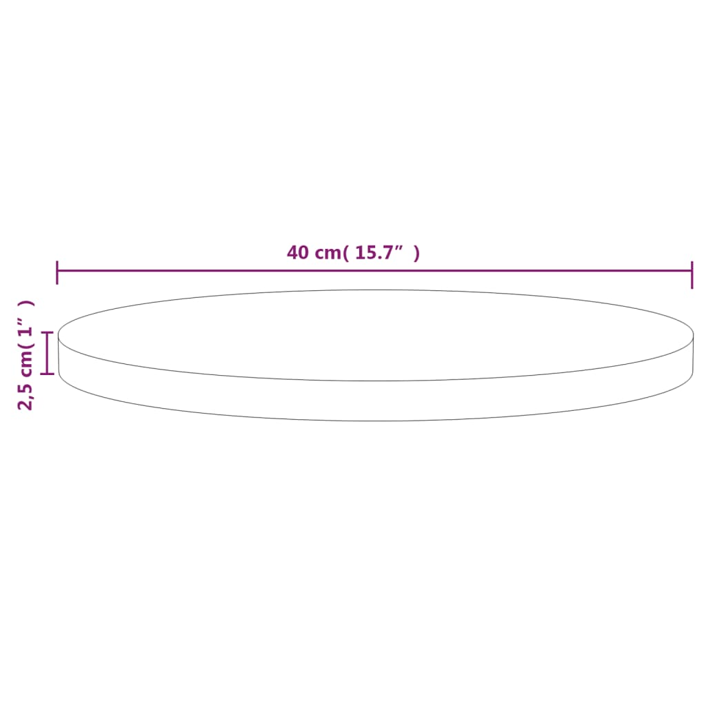 Plateau de table Ø90x2,5 cm en bois de pin massif