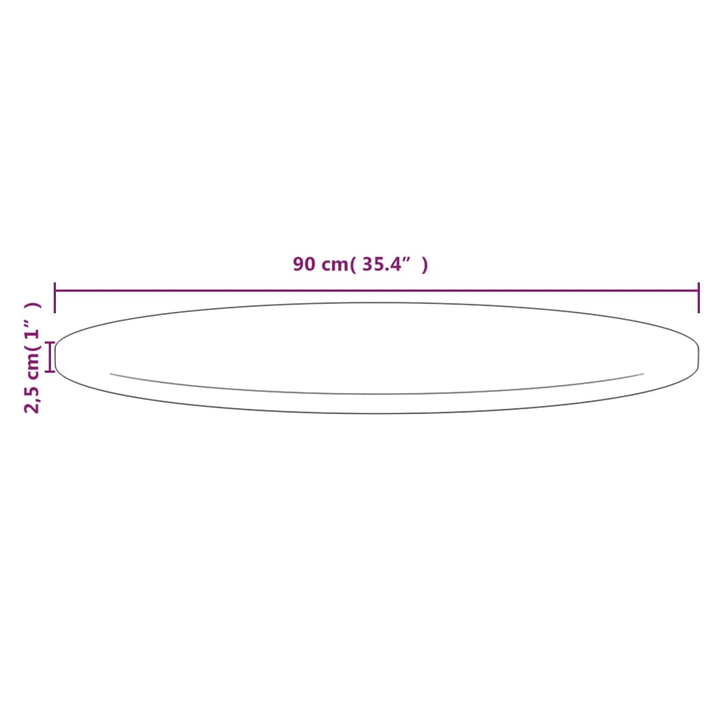 Plateau de table Ø90x2,5 cm en bois de pin massif