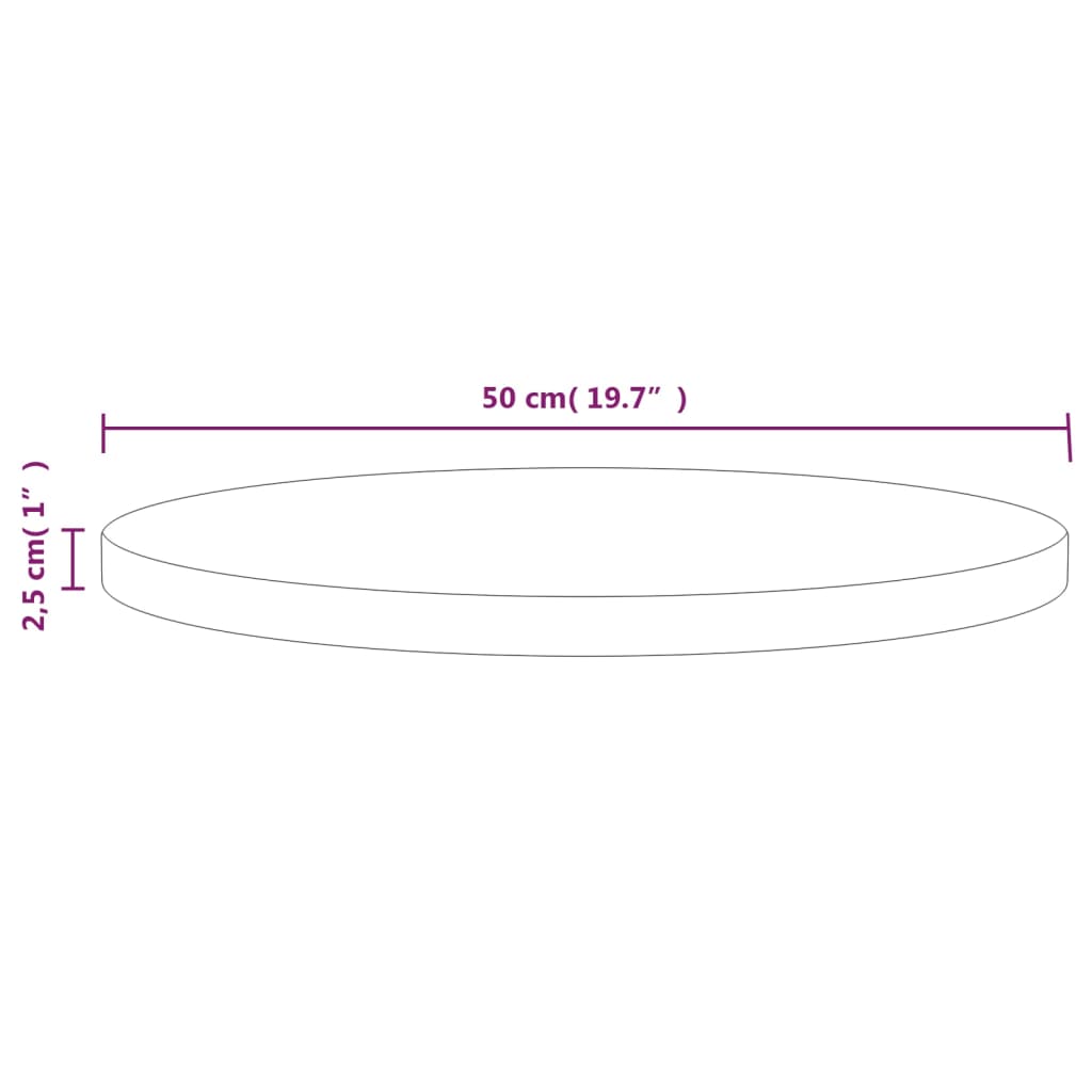 Plateau de table Ø90x2,5 cm en bois de pin massif