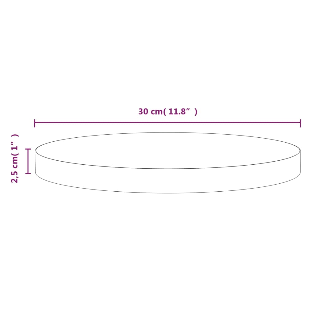 Plateau de table Ø90x2,5 cm en bois de pin massif