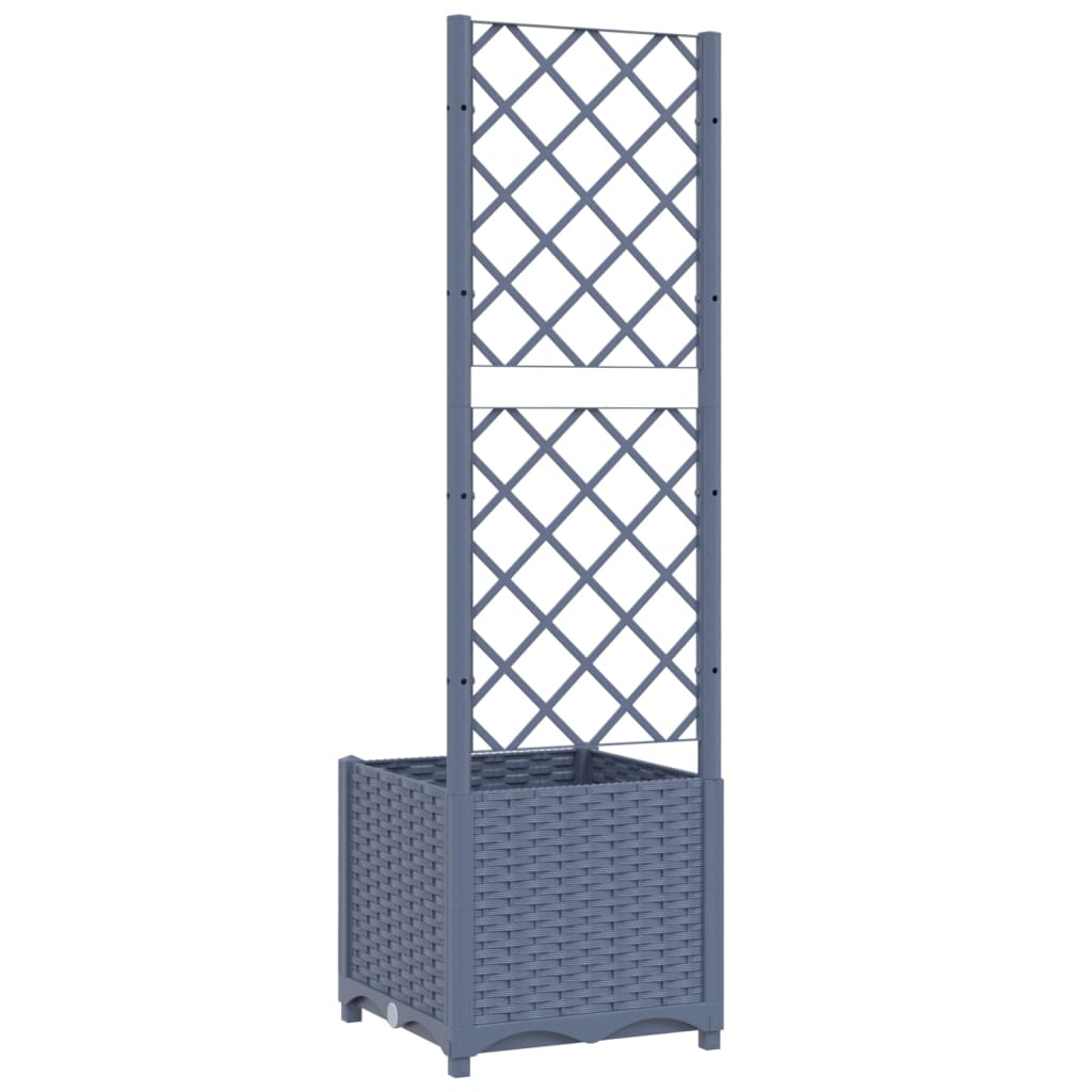 Plantenbak met latwerk 40x40x121,5 cm polypropeen