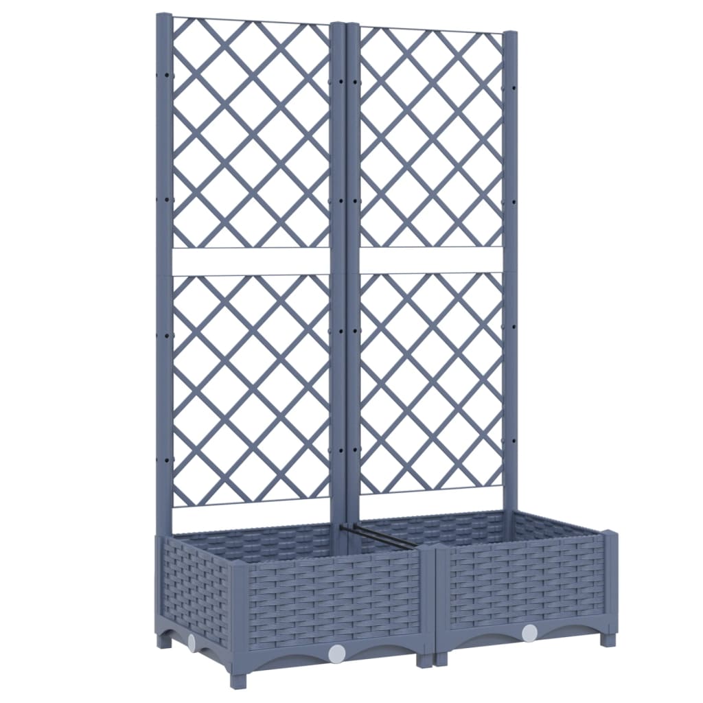 Plantenbak met latwerk 40x40x121,5 cm polypropeen