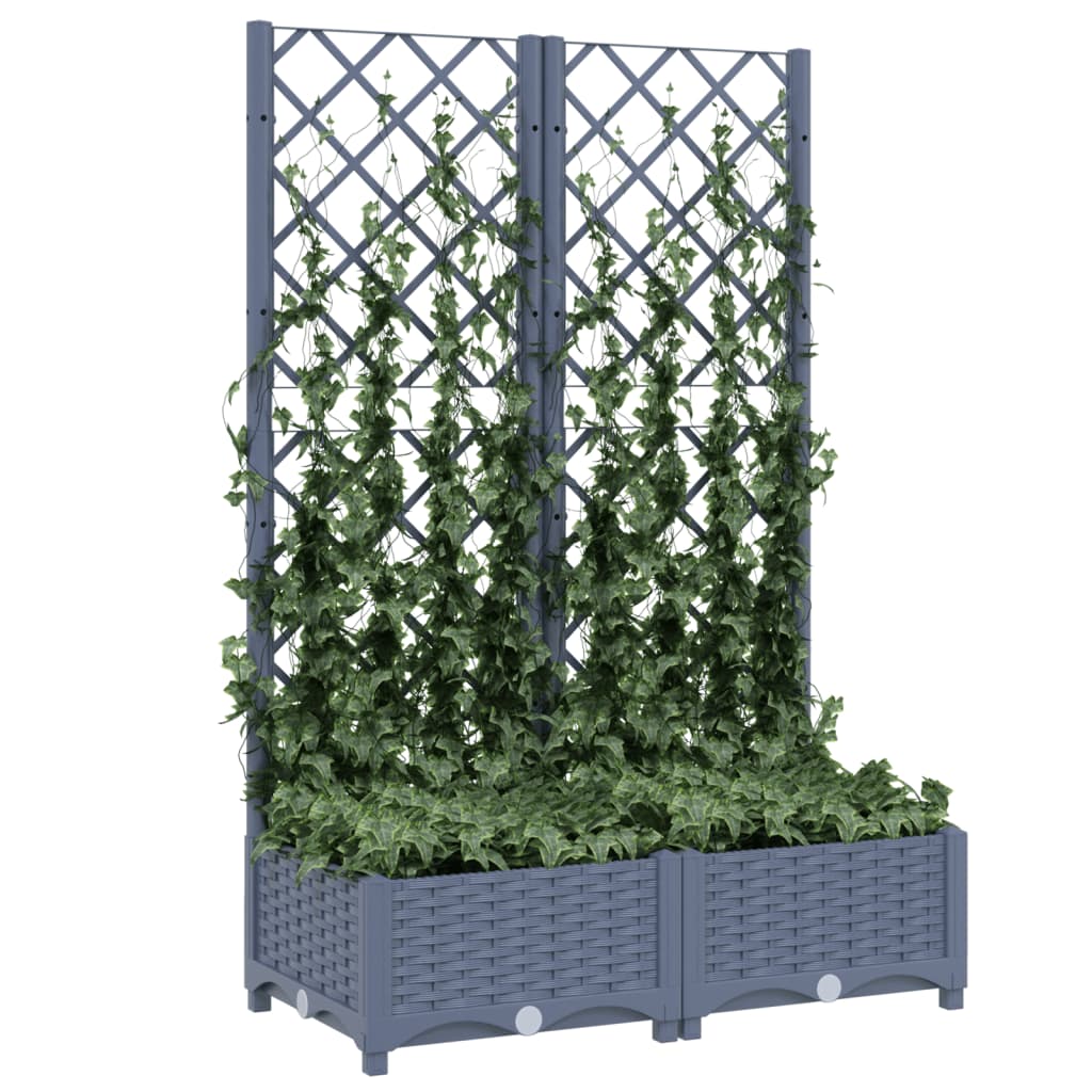 Plantenbak met latwerk 40x40x121,5 cm polypropeen