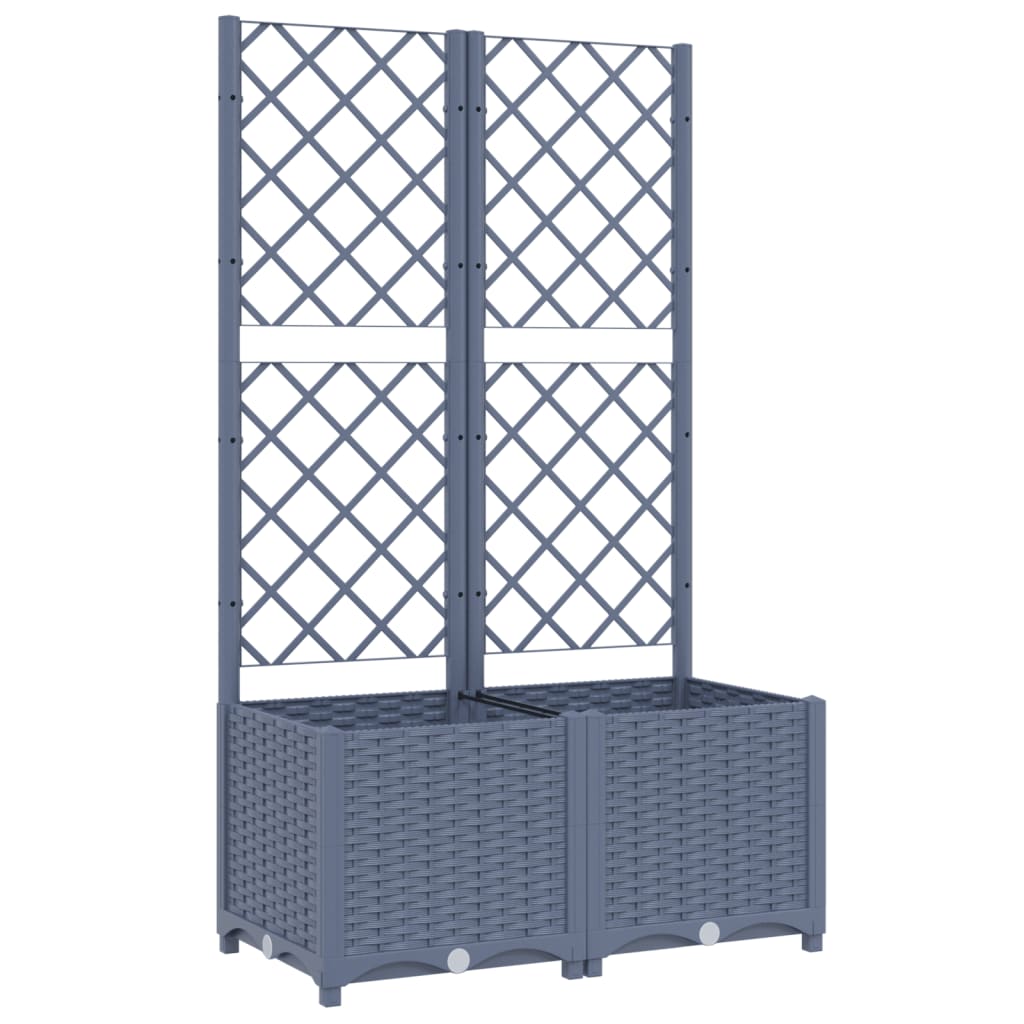 Plantenbak met latwerk 40x40x121,5 cm polypropeen