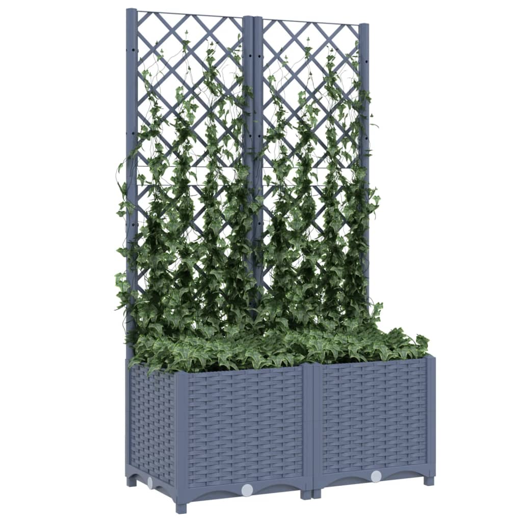 Plantenbak met latwerk 40x40x121,5 cm polypropeen