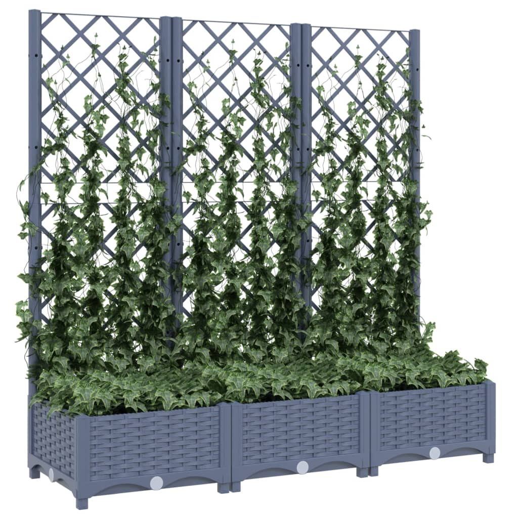 Plantenbak met latwerk 40x40x121,5 cm polypropeen