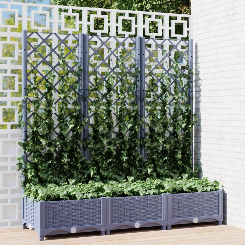 Plantenbak met latwerk 40x40x121,5 cm polypropeen