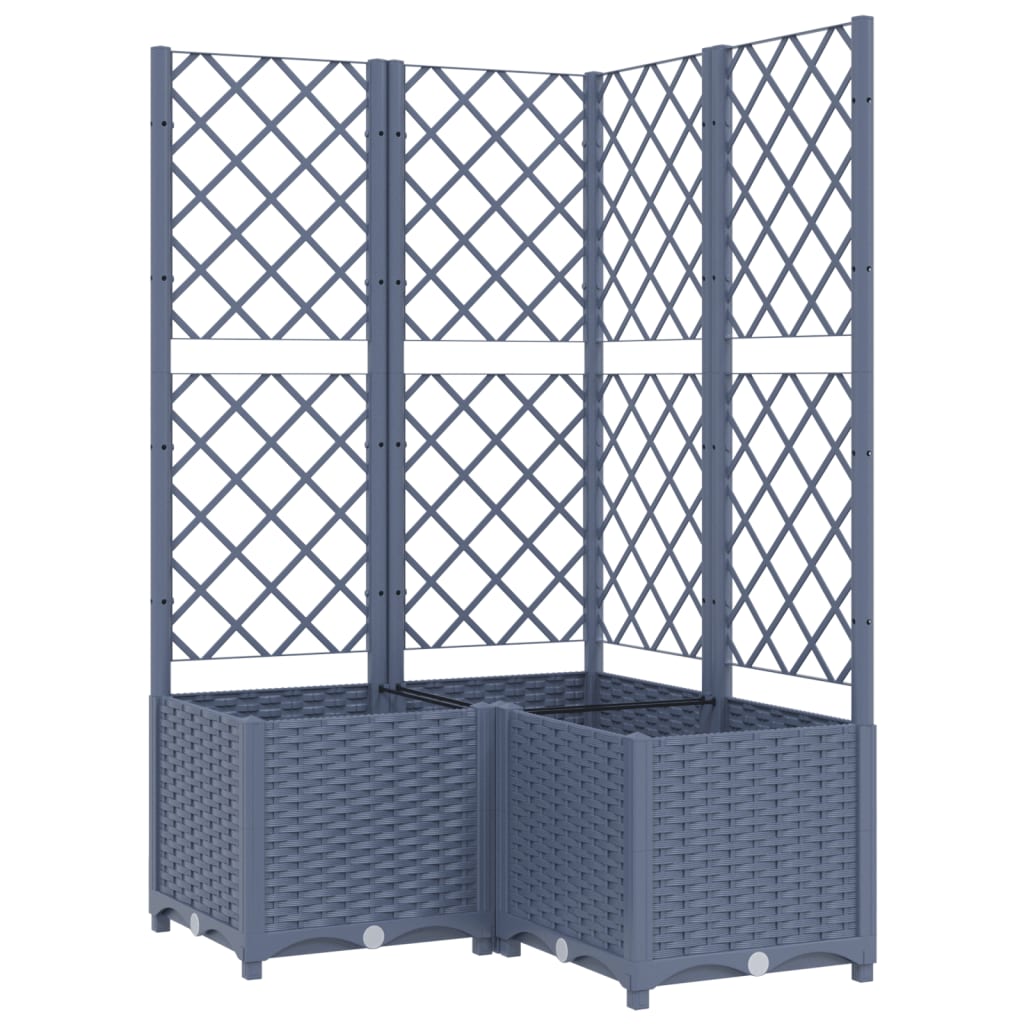 Plantenbak met latwerk 40x40x121,5 cm polypropeen