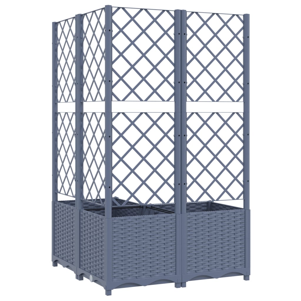 Plantenbak met latwerk 40x40x121,5 cm polypropeen