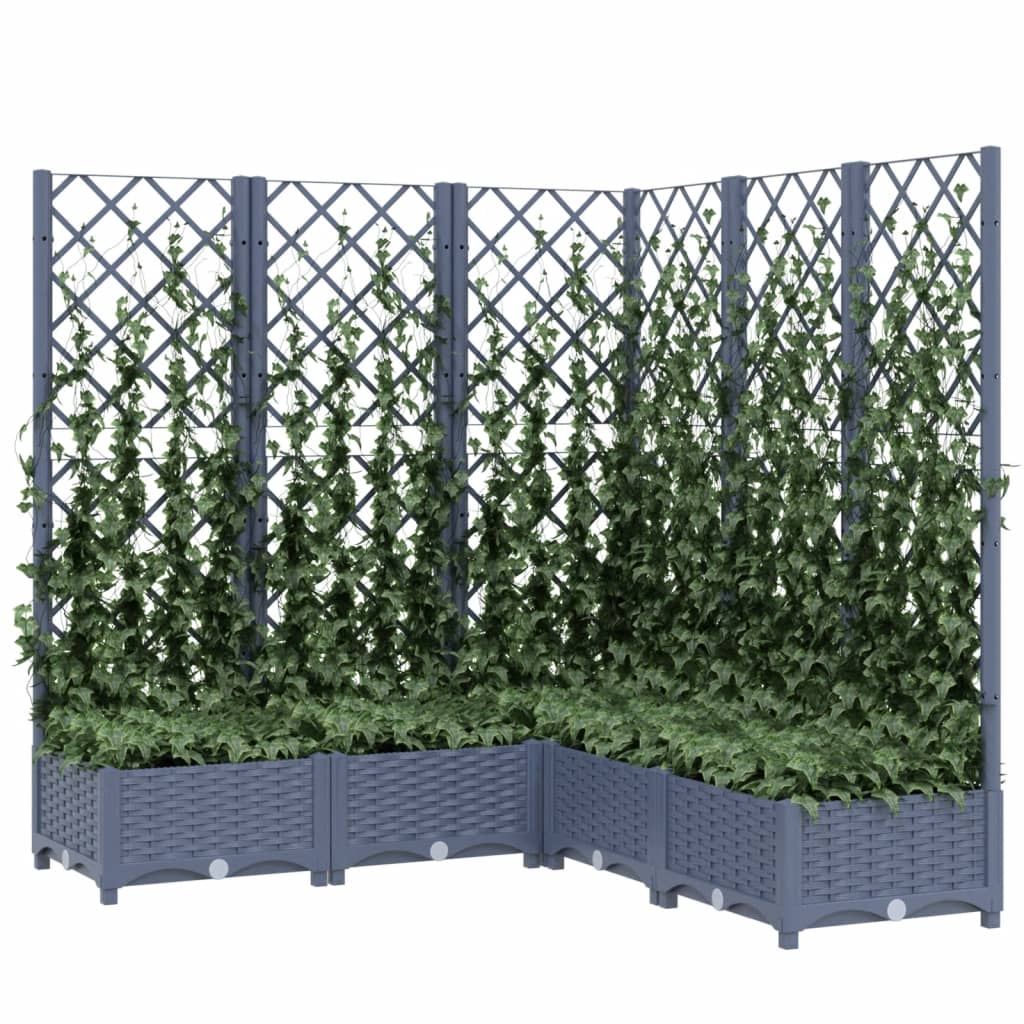 Plantenbak met latwerk 40x40x121,5 cm polypropeen