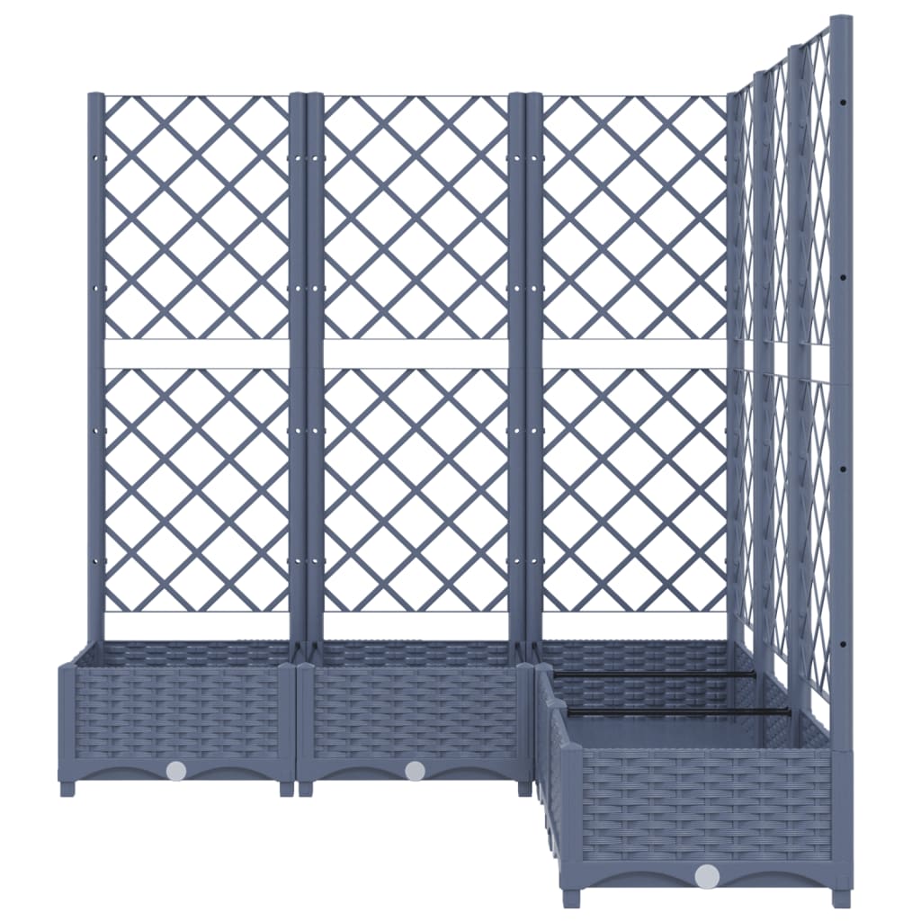 Plantenbak met latwerk 40x40x121,5 cm polypropeen