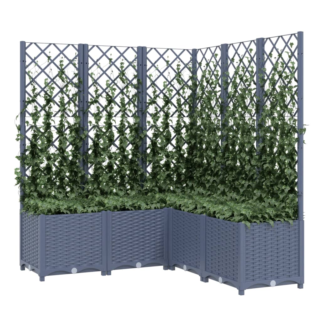 Plantenbak met latwerk 40x40x121,5 cm polypropeen