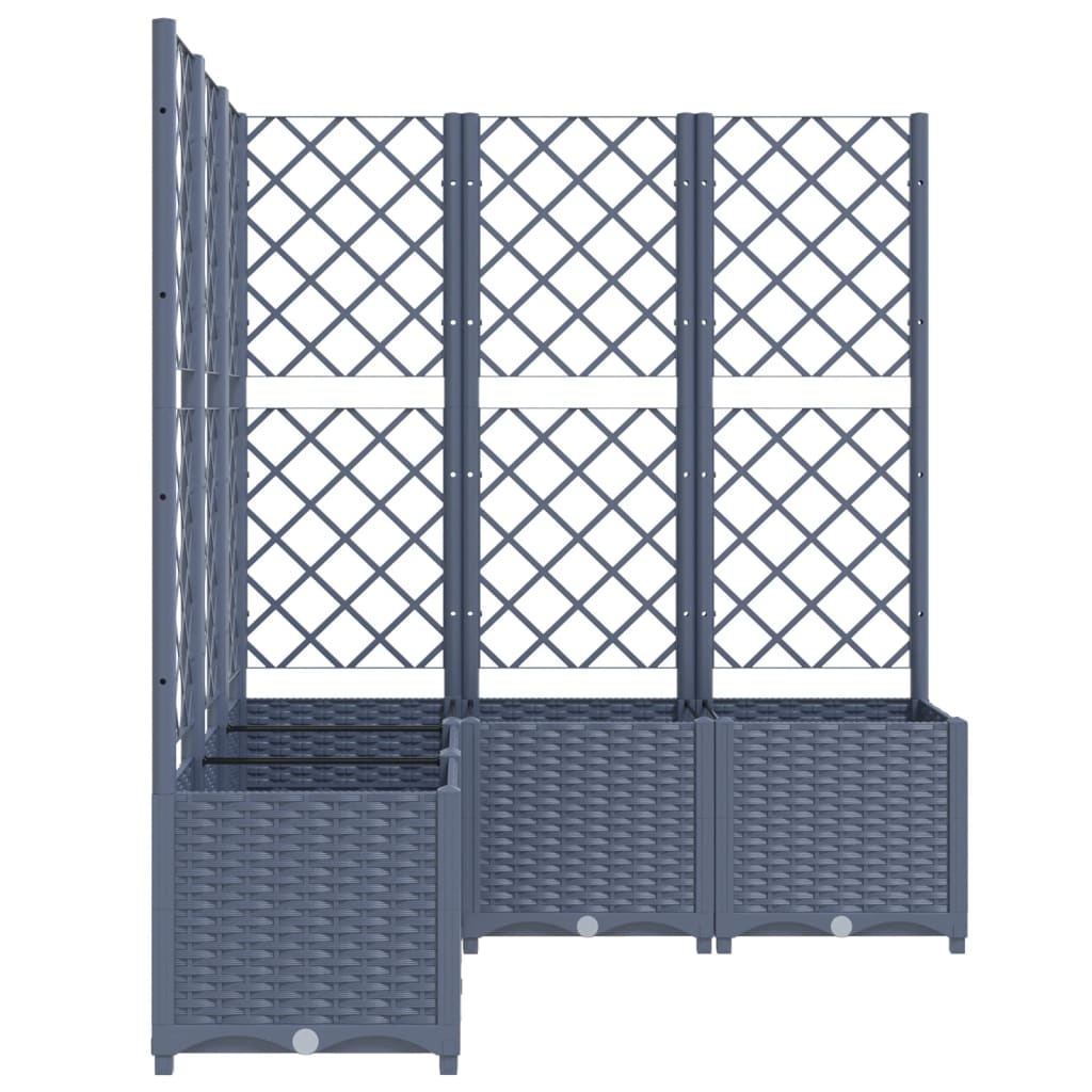 Plantenbak met latwerk 40x40x121,5 cm polypropeen