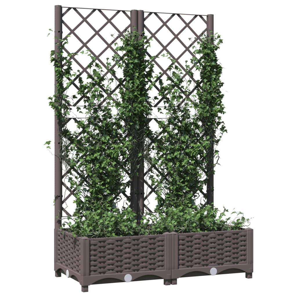 Plantenbak met latwerk 40x40x121,5 cm polypropeen