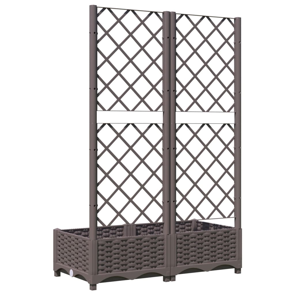 Plantenbak met latwerk 40x40x121,5 cm polypropeen