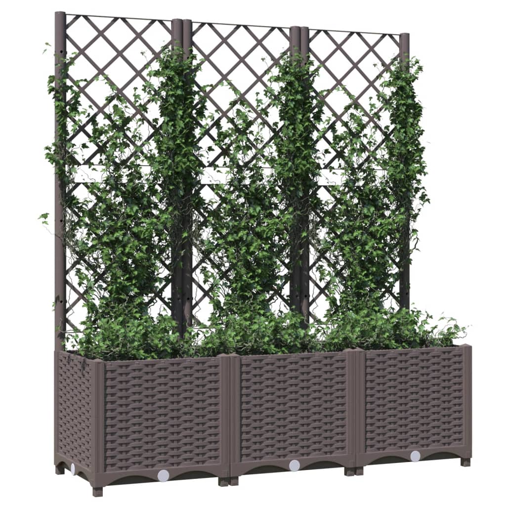 Plantenbak met latwerk 40x40x121,5 cm polypropeen