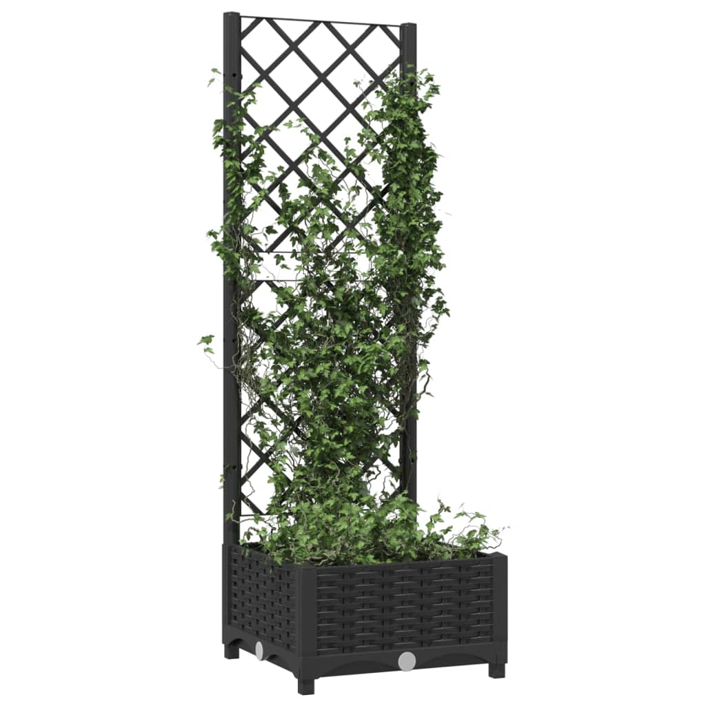 Plantenbak met latwerk 40x40x121,5 cm polypropeen