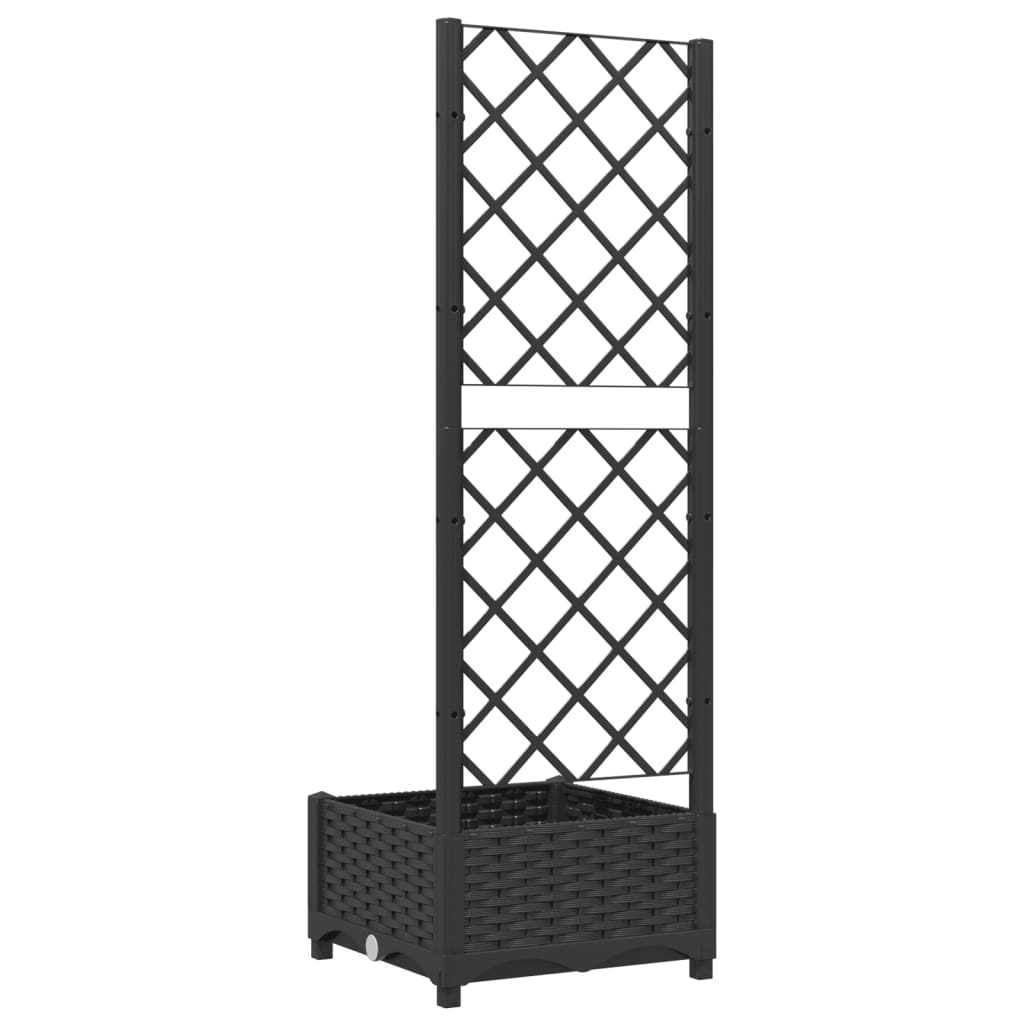 Plantenbak met latwerk 40x40x121,5 cm polypropeen