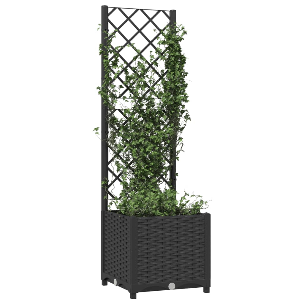 Plantenbak met latwerk 40x40x121,5 cm polypropeen