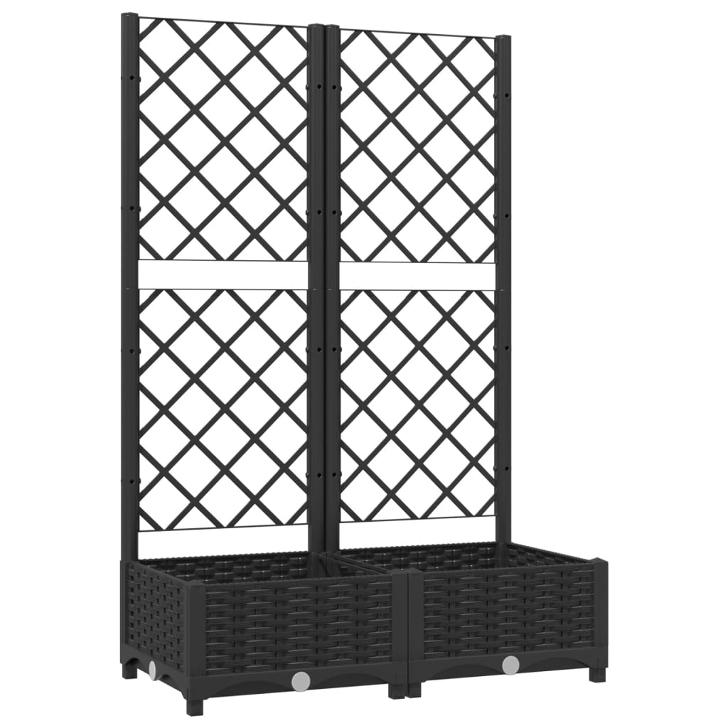 Plantenbak met latwerk 40x40x121,5 cm polypropeen