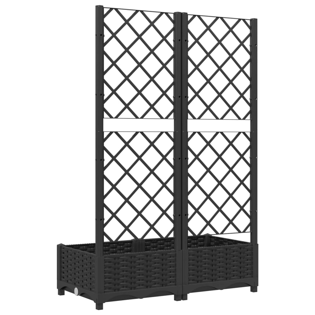 Plantenbak met latwerk 40x40x121,5 cm polypropeen