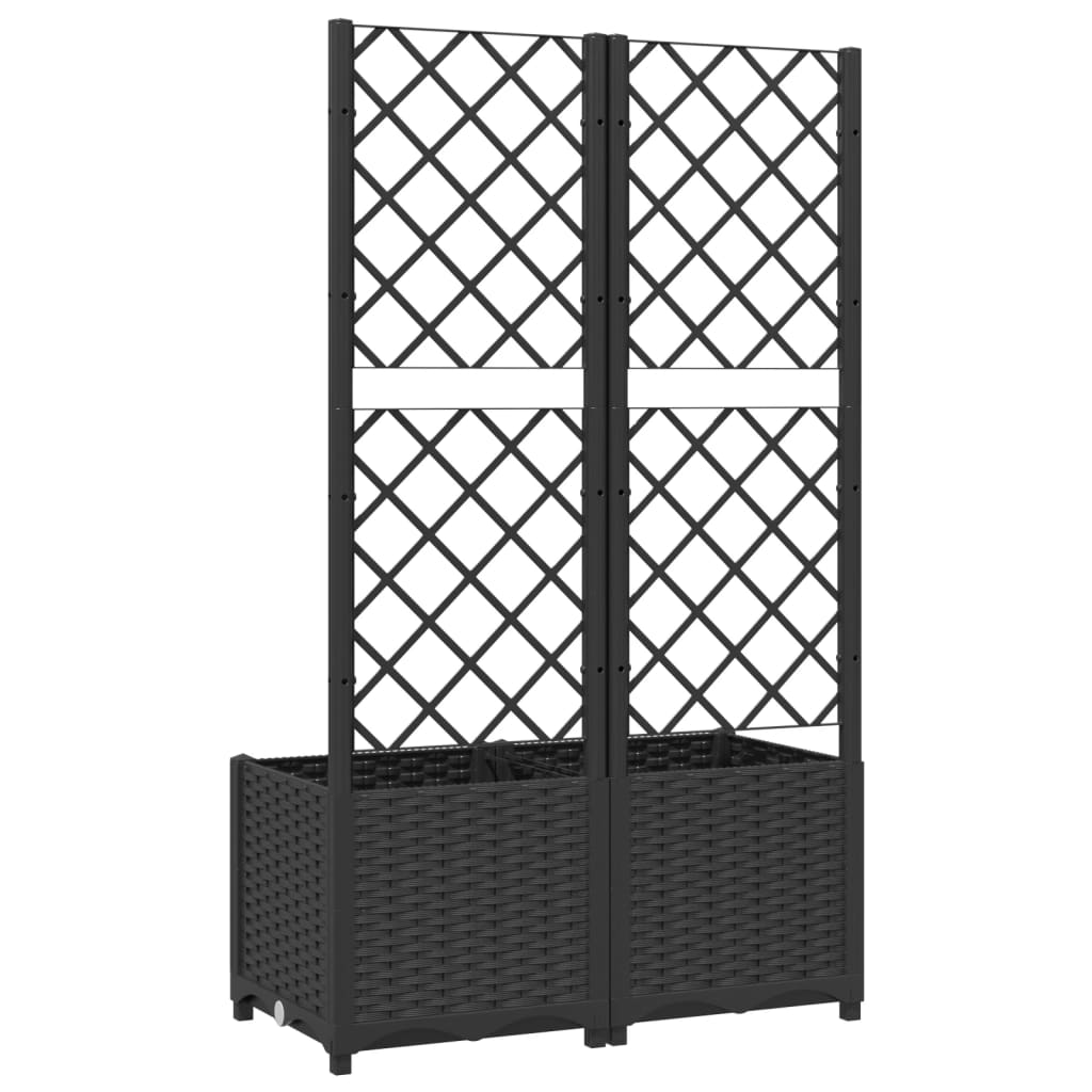 Plantenbak met latwerk 40x40x121,5 cm polypropeen