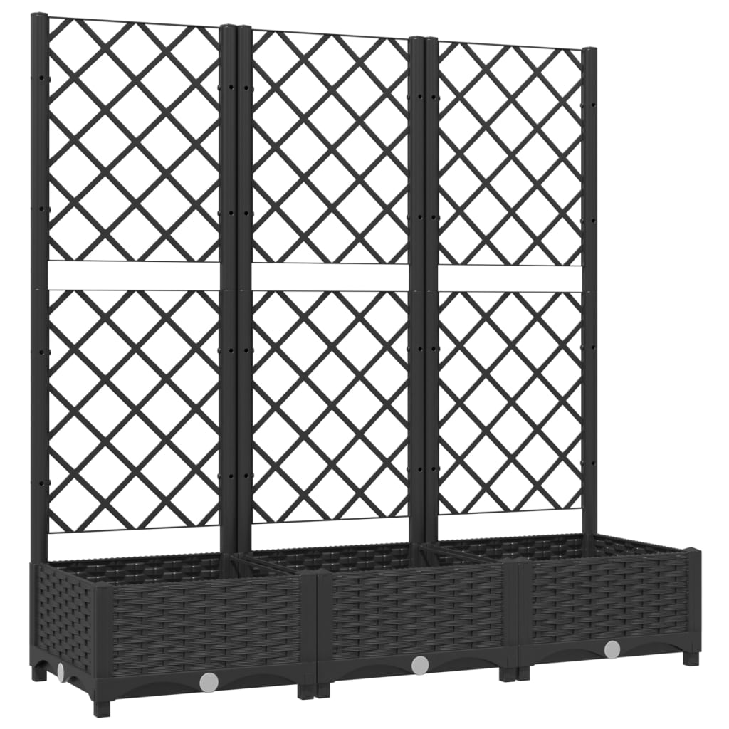 Plantenbak met latwerk 40x40x121,5 cm polypropeen