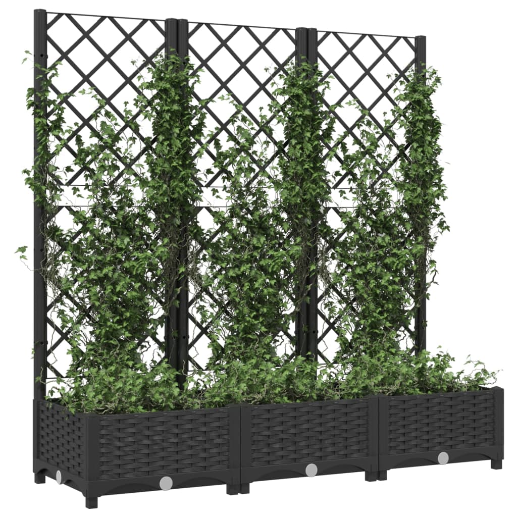 Plantenbak met latwerk 40x40x121,5 cm polypropeen