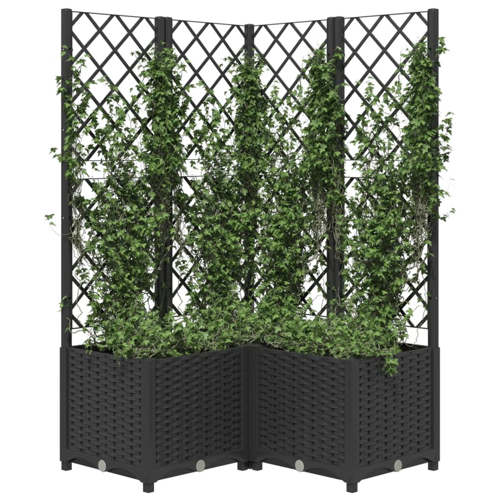 Plantenbak met latwerk 40x40x121,5 cm polypropeen