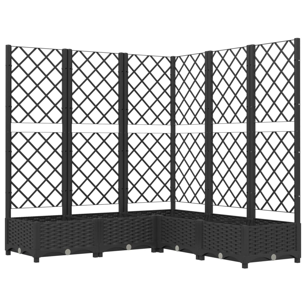 Plantenbak met latwerk 40x40x121,5 cm polypropeen