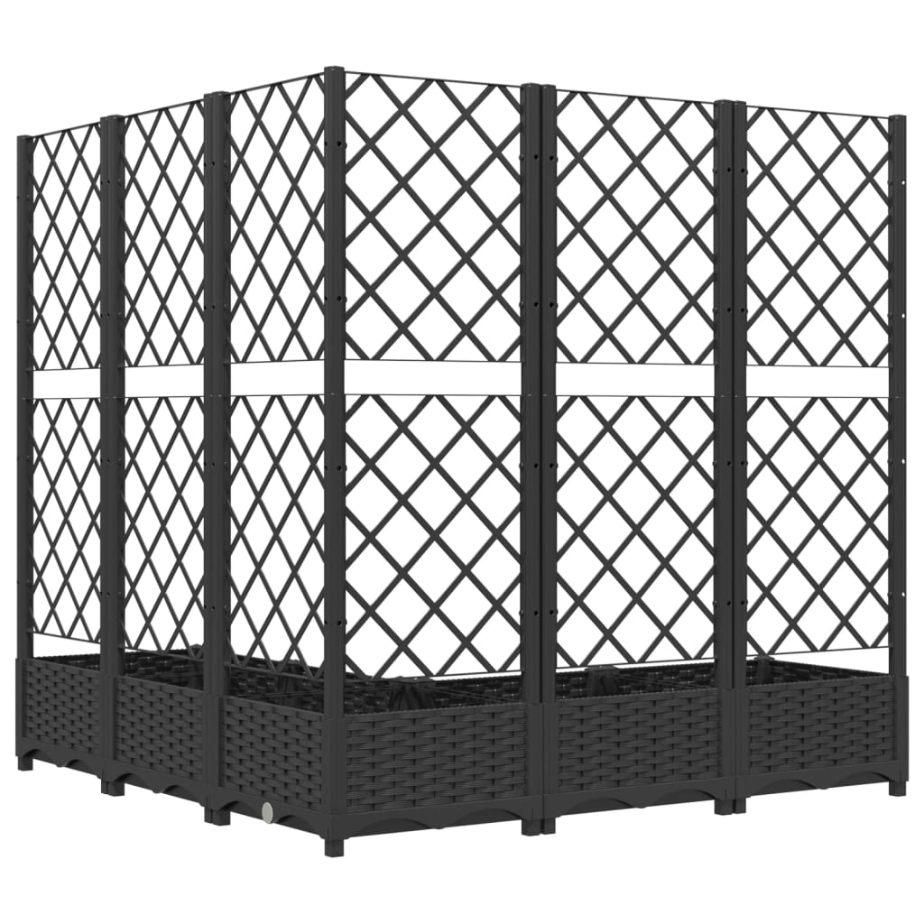 Plantenbak met latwerk 40x40x121,5 cm polypropeen