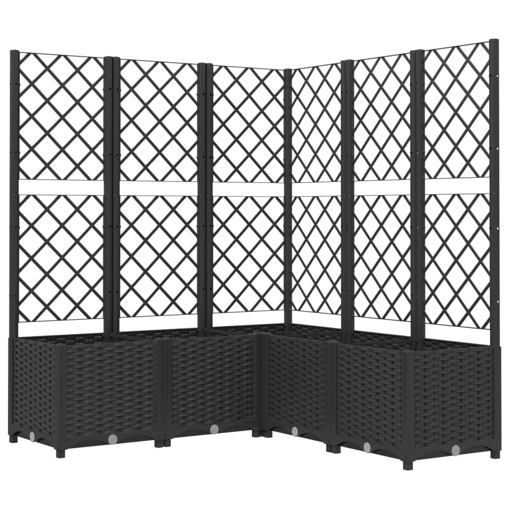 Plantenbak met latwerk 40x40x121,5 cm polypropeen